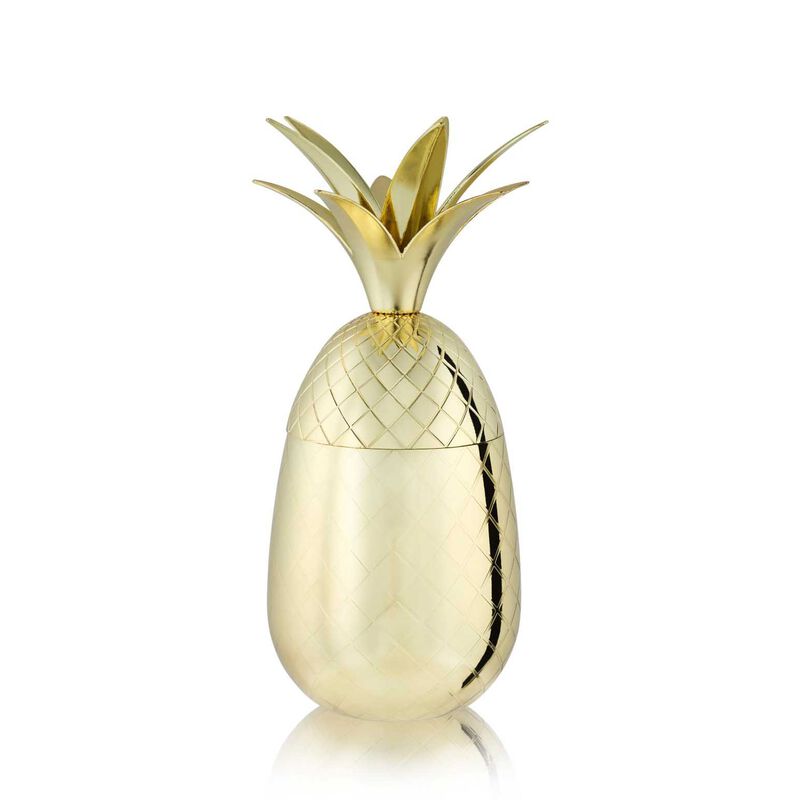 Viski Belmont: 16 Oz. Gold Pineapple Tumbler image number 0