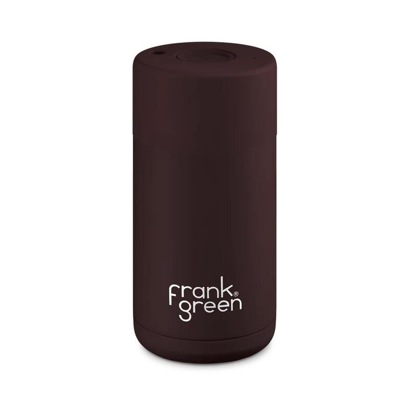 frank green 12oz Ceramic Cup with Push Button Lid Chocolate image number 0