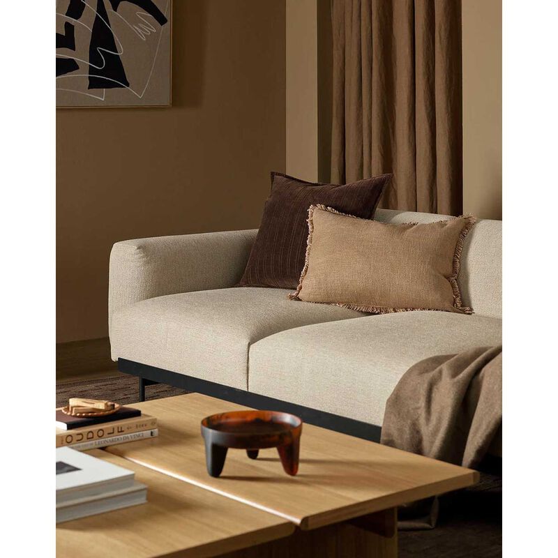 Baya Stria Cushion With Feather Inner 55x55cm - Chocolate image number 3