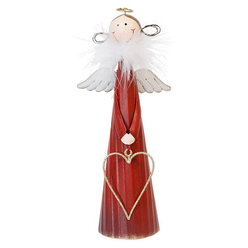 Flower Systems Metal Red Angel With Heart - Small