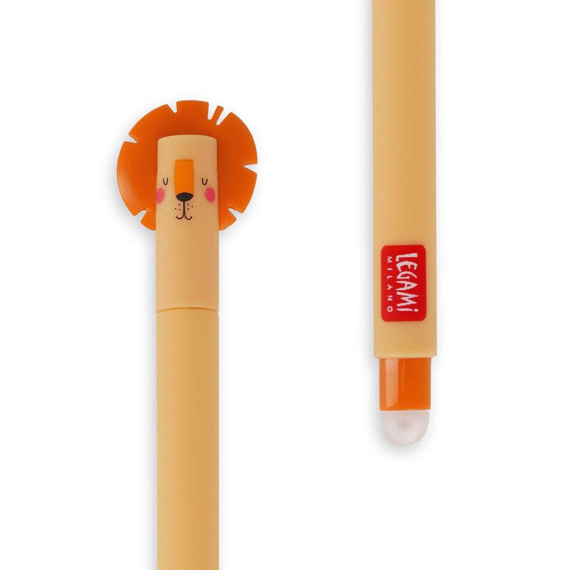 Legami Lion Erasable Pen - Orange Ink image number 1