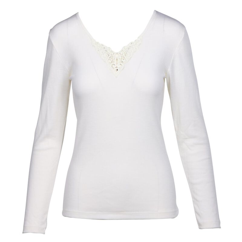 Baselayer Pure Wool Long Sleeve Lace Motif image number 3