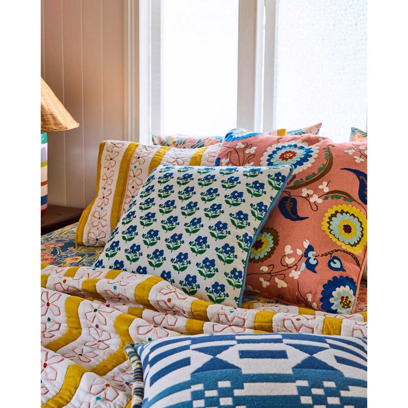 Kip&Co X Anna Spiro Indian Summer White Embroidered Cushion image number 3
