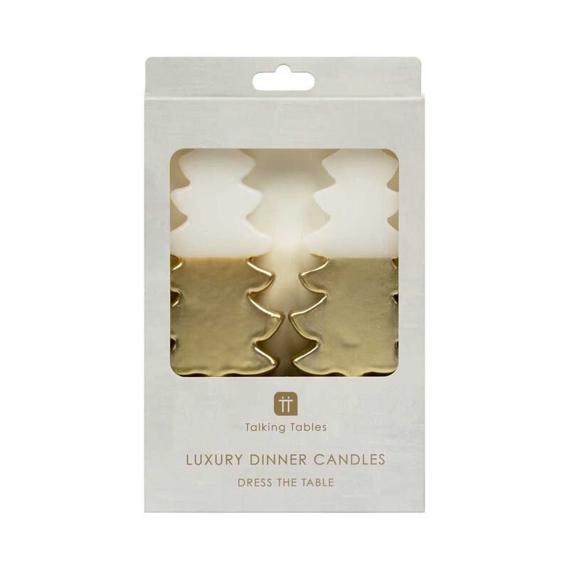 Talking Tables White & Gold Tree Shaped Candles - 2 Pack image number 2