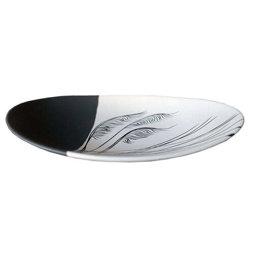 Jo Luping Coastal Toetoe Dipped Black On White 24cm Bowl