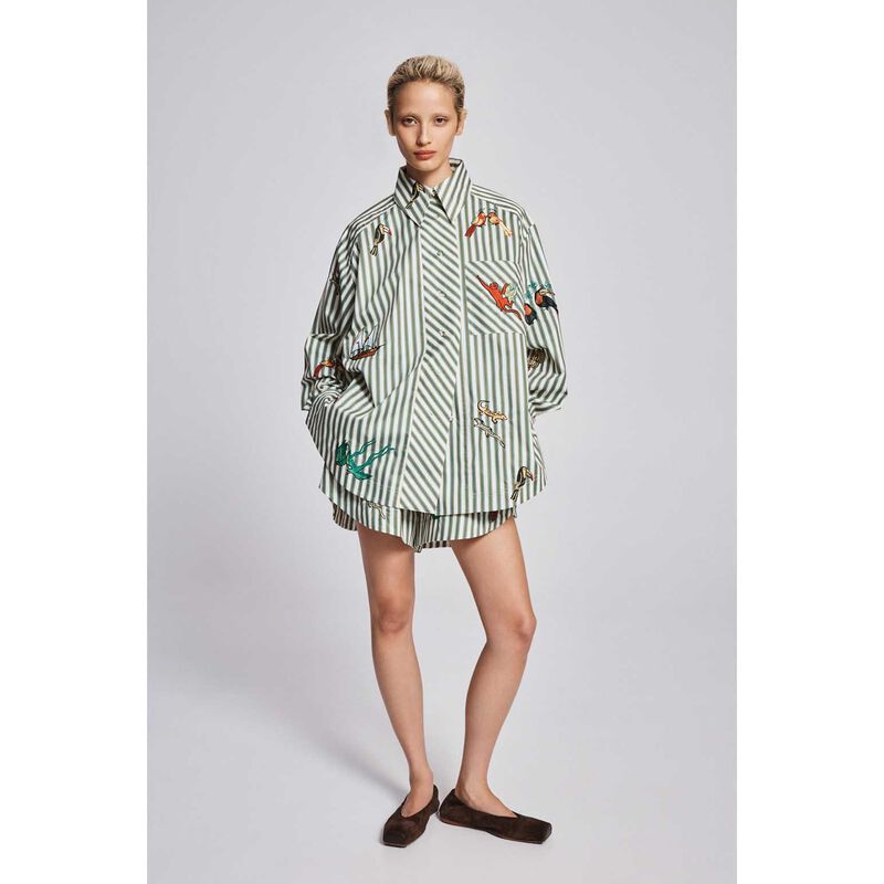 AL&Eacute;MAIS Bisou Embroidered Long Sleeve Shirt image number 2