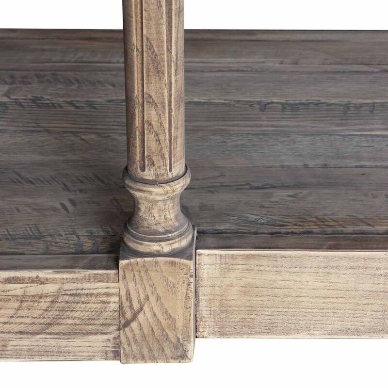 French Country Breakfront Hall Table Reclaimed Oak image number 2