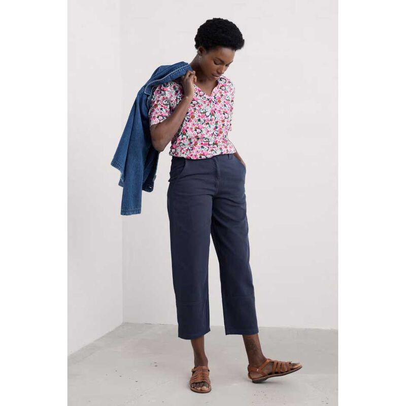 Seasalt Cornwall S/S Misty Sky Shirt Blossom Sketch Chalk image number 3