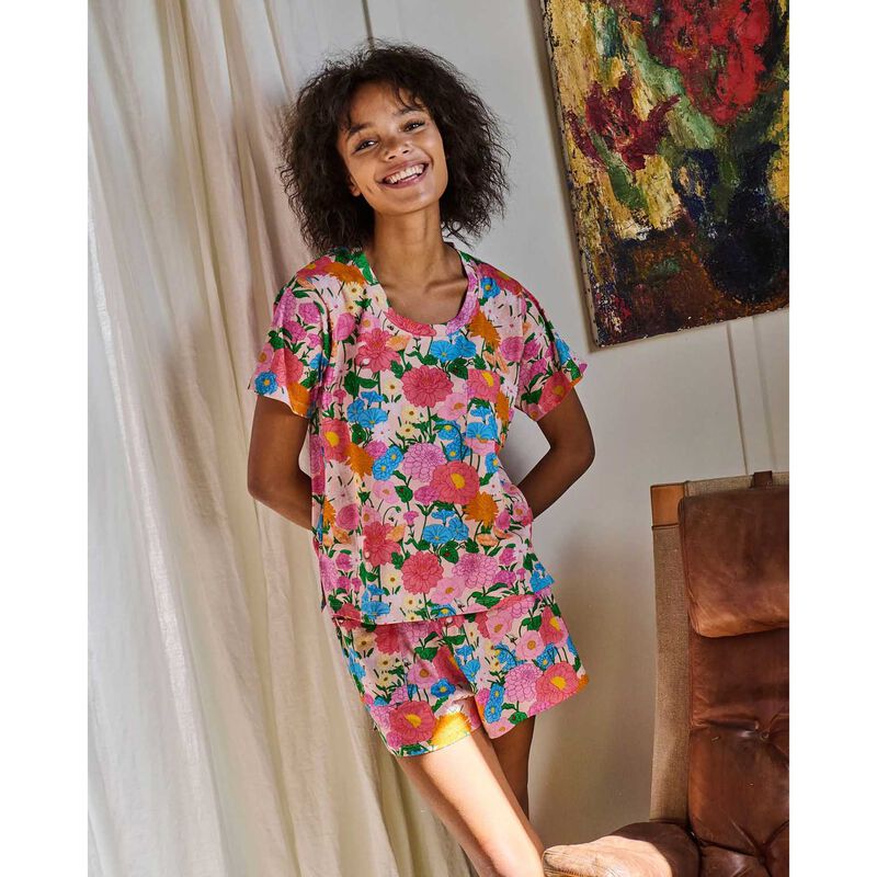 Kip&Co Follow The Sun Adult Organic Cotton SS T-Shirt & Shorts Pyjama Set image number 2
