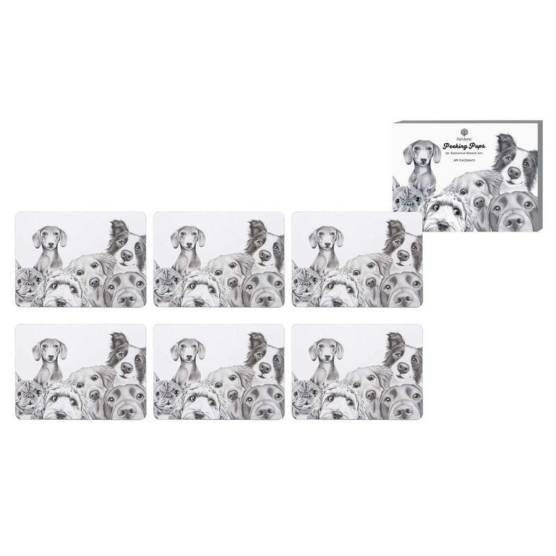 Ashdene Peeking Pups 6Pk Placemat image number 1