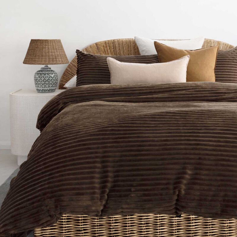 Bambury Channel Quilt Cover Set Chocolate image number 0