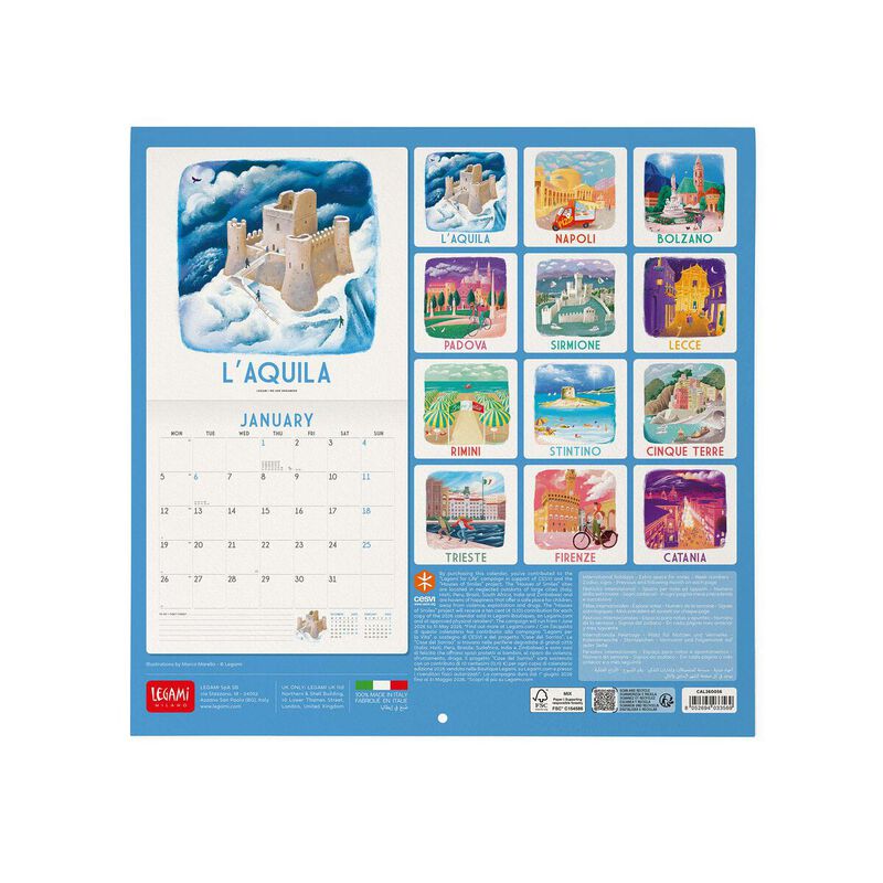 Legami Italy 2026 Wall Calendar 30x29cm image number 2