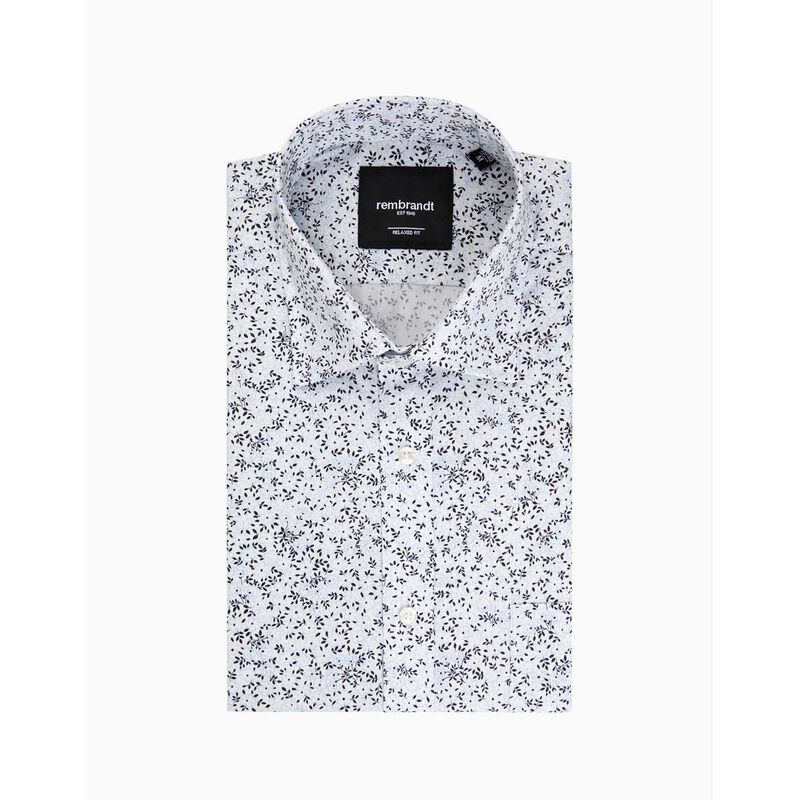 Rembrandt Sinatra White & Blue Floral Print Shirt image number 2