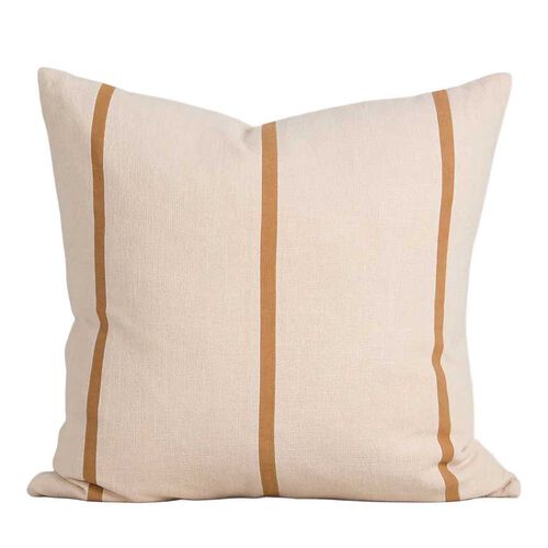 Baya Otis Cushion With Feather Inner 55x55cm - Oat/Caramel