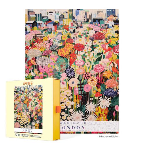 WerkShoppe London Flower Market 500 Piece Puzzle