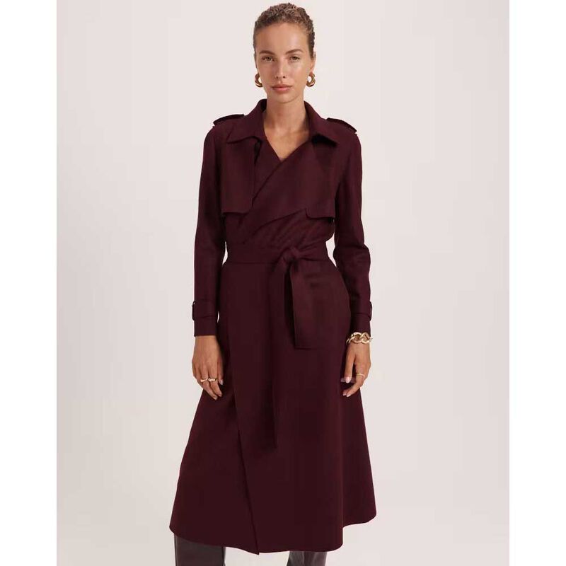 SABA Karla Wool Longline Trench image number 14