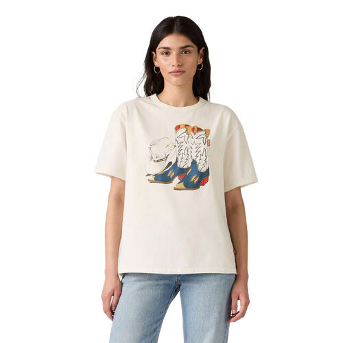 Levi's Tabor Tee Cowboy Boot And Hat Egret T Shirt