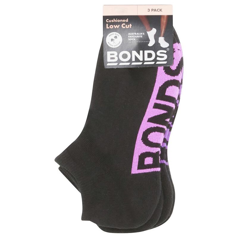 Bonds Logo Low Cut Socks - 3 Pack image number 2