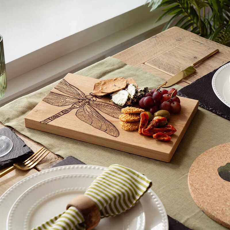 Selbrae House Oak Serving Board - 30cm - Dragonfly image number 1