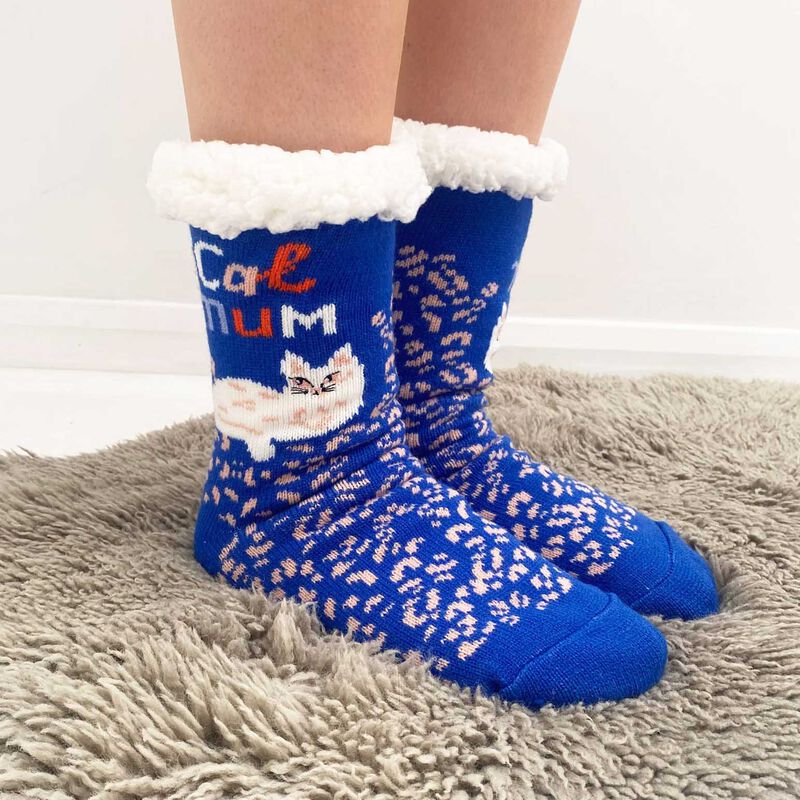House Of Disaster Catnip Cozy Slipper Socks image number 1