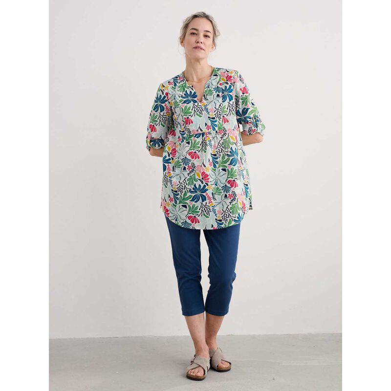 Seasalt Cornwall Op Art Tunic Seaweed Flower Chalk image number 3