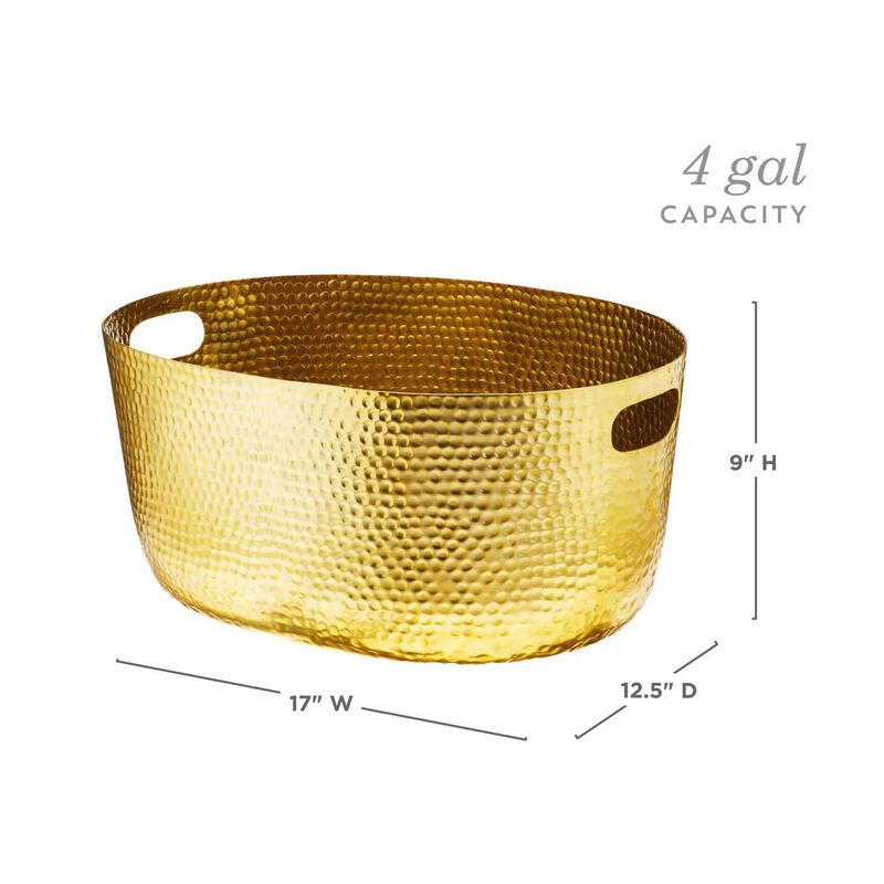 Gold Hammered Tub By Twine Living&reg; image number 3
