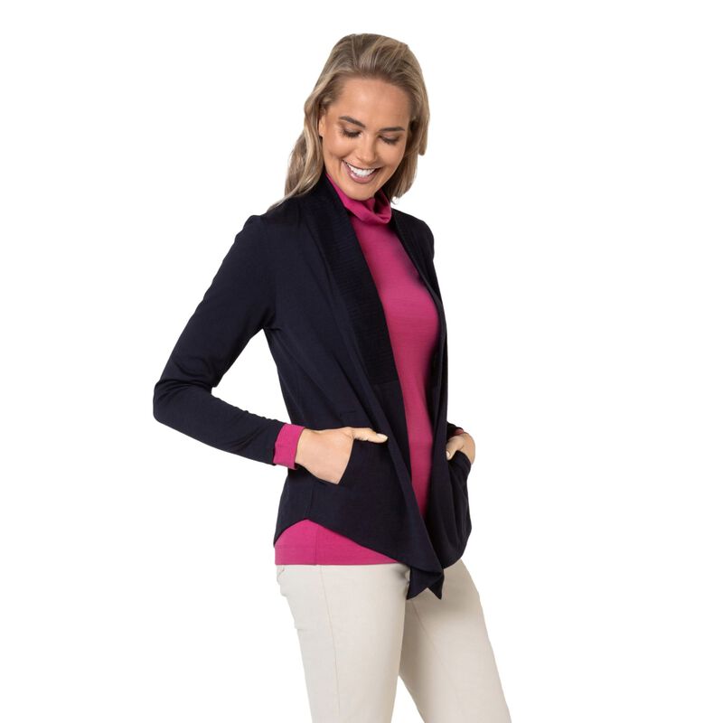 B Merino Rib Trim Cardi image number 0