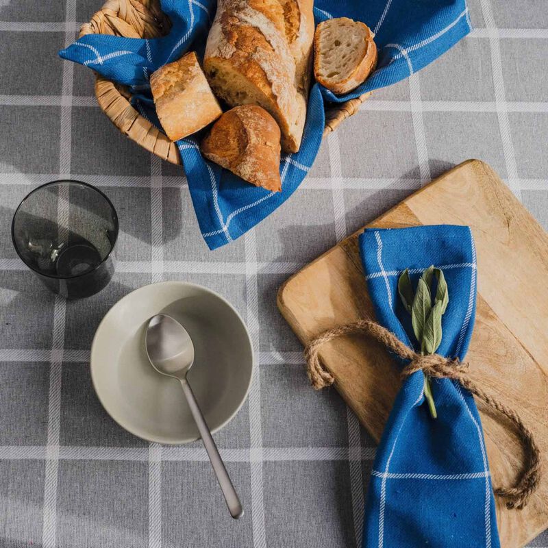 Forever England Wide Check Blue Set Of 4 Napkins image number 1