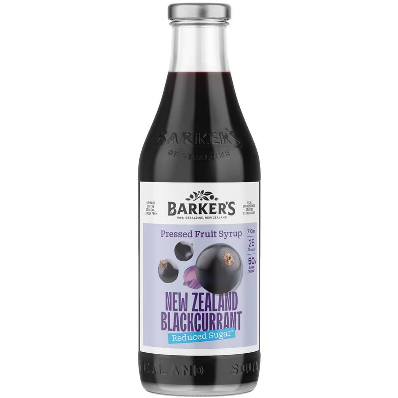 Barker's NZ Blackcurrant Reduced Sugar Fruit Syrup 710ml image number 0