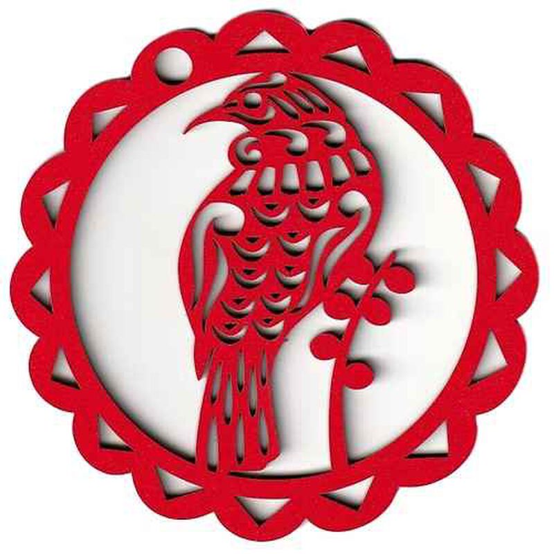 Abstract Designs Block Red Tui Circle Xmas Decoration image number 0