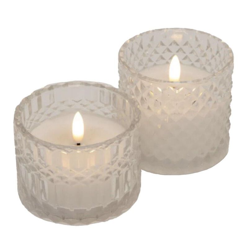 Stellar Haus Clear Deco-Cut Glass AAA LED Candle image number 0