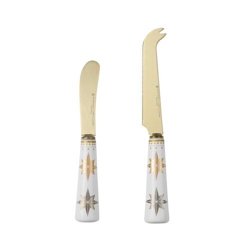 Maxwell & Williams White Christmas Spreader & Cheese Knife Set