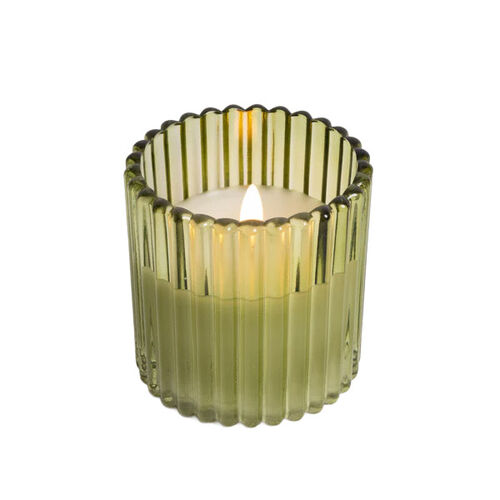 Stellar Haus Green Glass Candle AAA 9x8.5cm