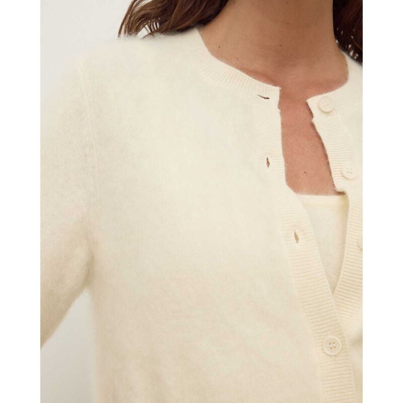 Assembly Label Carina Wool Short Sleeve Cardigan Cream image number 2