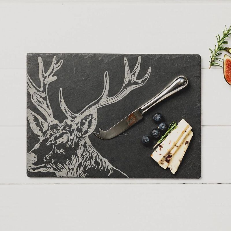 Selbrae House Cheese Board & Knife Set - Stag image number 1