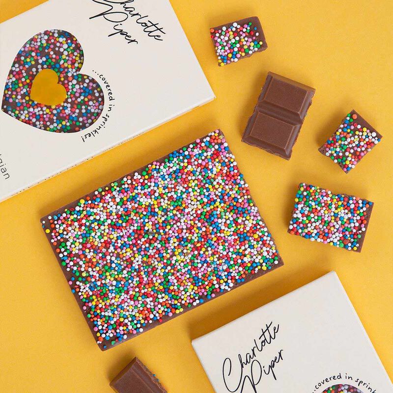 Charlotte Piper Belgian Milk Chocolate Bar with Sprinkles 100g image number 1