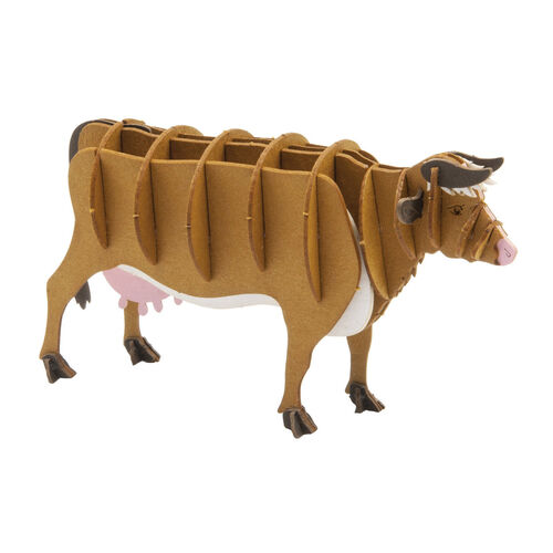 Fridolin 3D Paper Model - Brown Cow