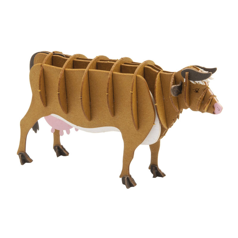 Fridolin 3D Paper Model - Brown Cow image number 0