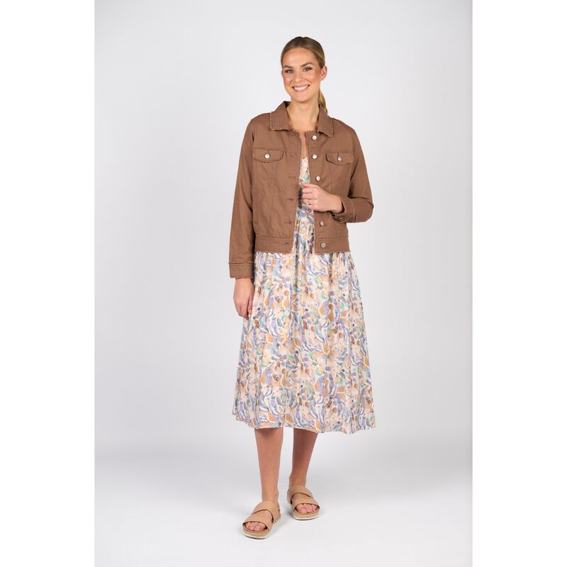 Vassalli Linen Jacket with Frayed Seams image number 3