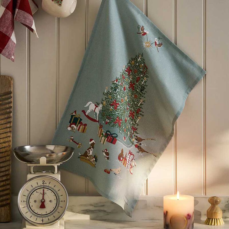 Sophie Allport Cosy Christmas Scene Tea Towel image number 1