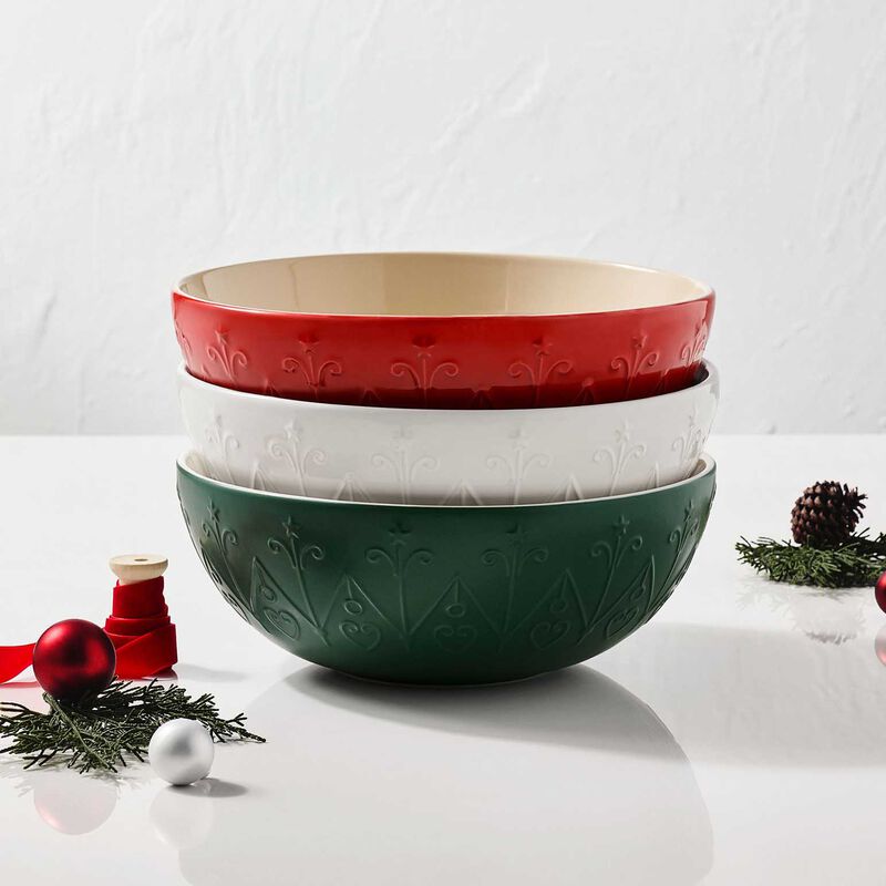 Le Creuset Serving Bowl 3L Xmas Rel White image number 5