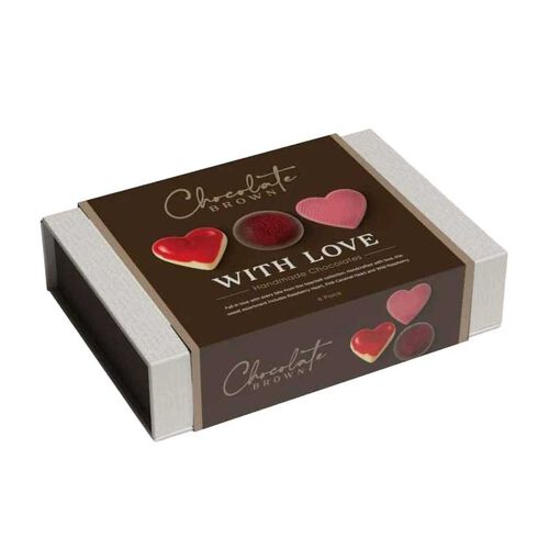 Chocolate Brown With Love Boxed Chocolates 6-Piece