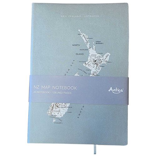 New Zealand Map PU A5 Mint Notebook