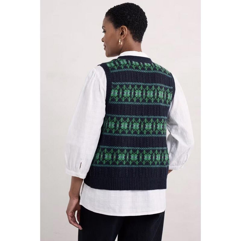 Seasalt Cornwall Partridge Waistcoat Vest Porcelain Maritime Hedgerow image number 1
