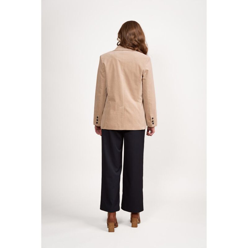 Vassalli Shaped Lined Cord Blazer With Back Splits And Button Cuff Detail image number 1