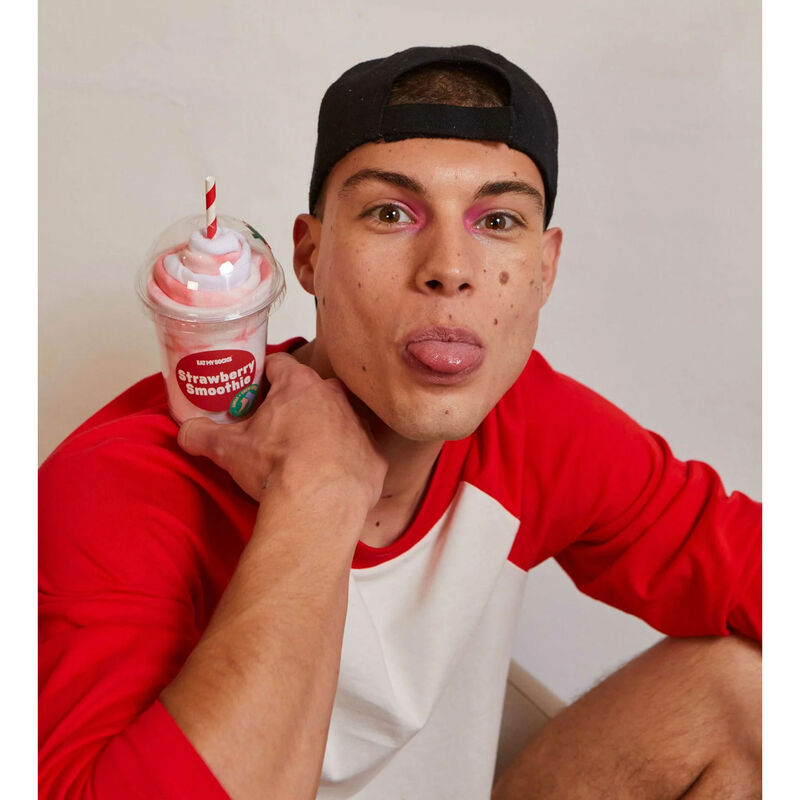 Eat My Socks Smoothie Strawberry Socks 2 Pairs image number 2