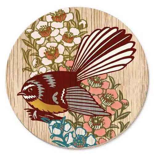 Tanya Wolfkamp Screenprint Fantail Coaster