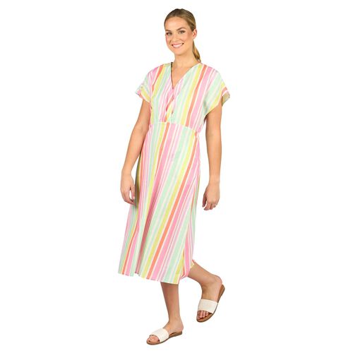 Vassalli Drop Shoulder Dress With Wrap Bodice And Side Pockets