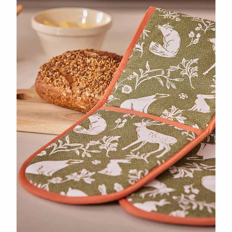 Ulster Weavers Forest Friends Sage Double Oven Glove image number 1