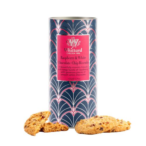 Whittard Raspberry & White Chocolate Biscuit Tube 150g